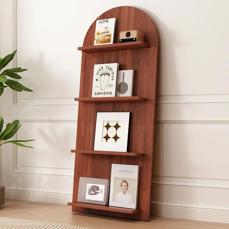 Home Floor-standing Display Rack Arched Wall Magazine Rack Book and Newspaper Newspaper Racks Multi-layer Storage Racks