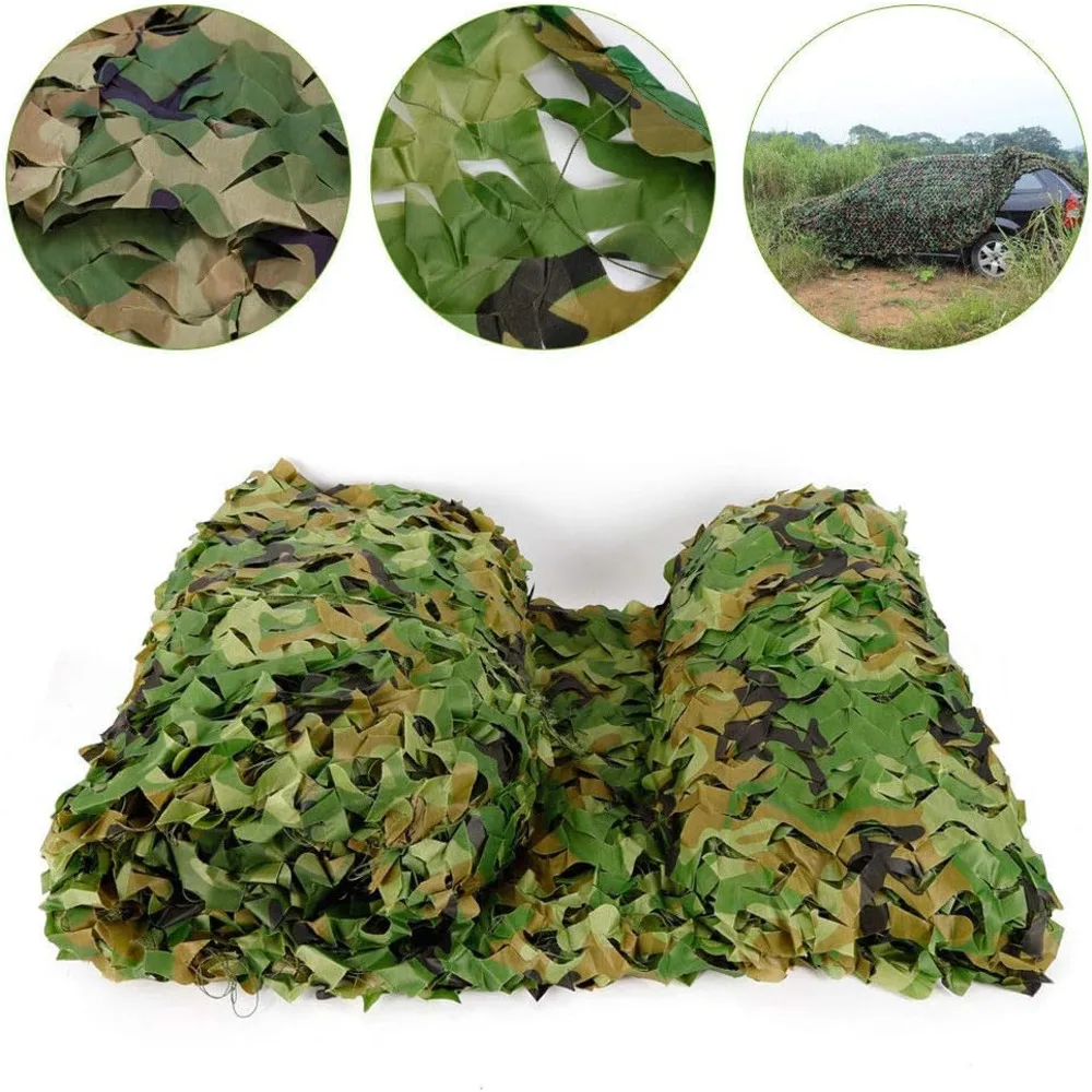 

6*8m Foldable Camouflage Net Hunt Army Camping Camo Durable Large Tactical Woodland Netting Cover DIY Decor with Reinforced Edge