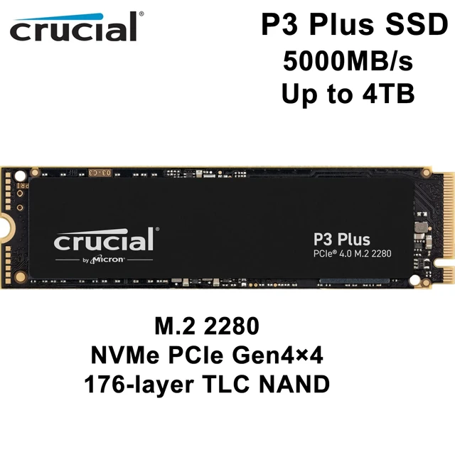 Crucial P3 Plus 1TB PCIe 4.0 3D NAND NVMe M.2 SSD, up to 5000MB/s