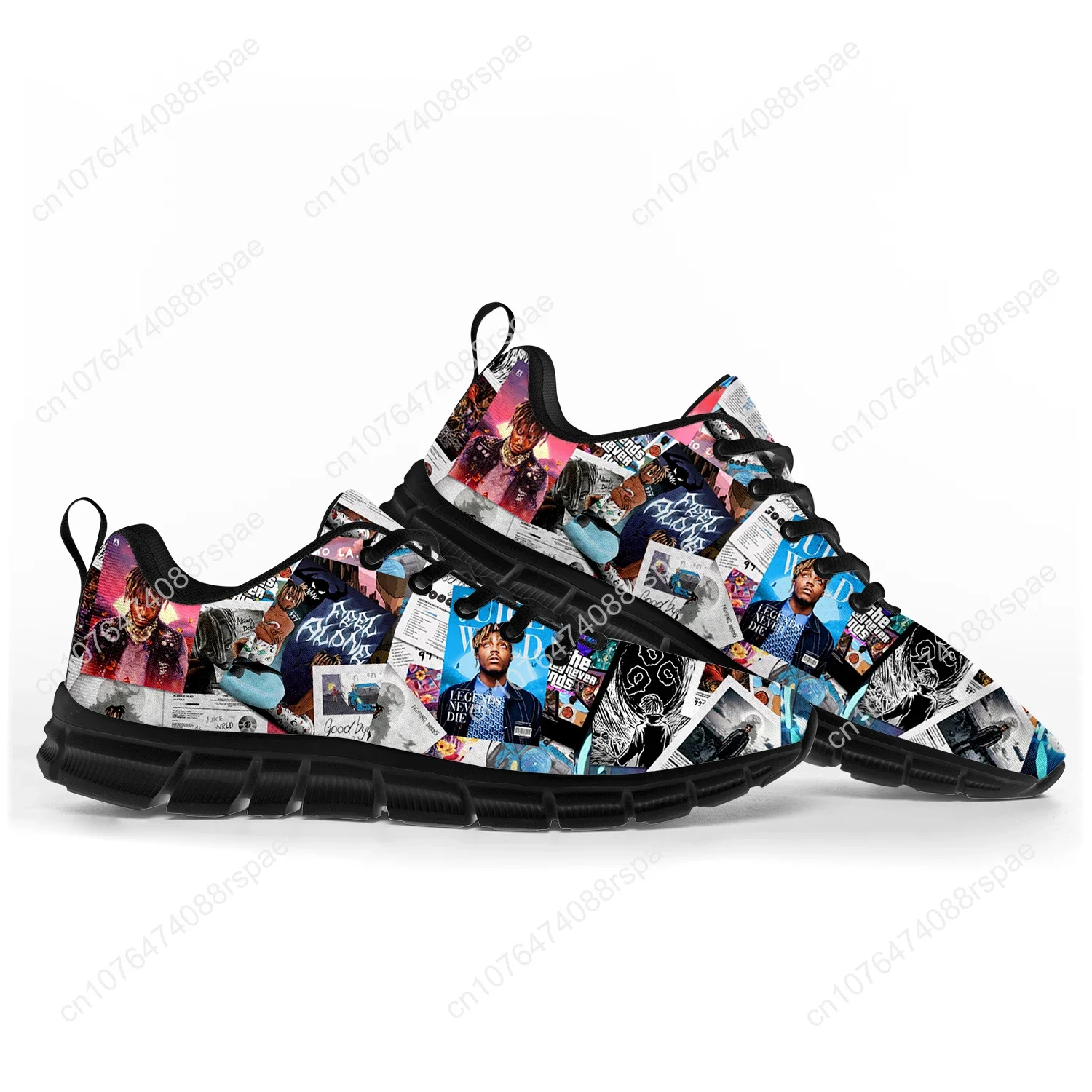 Wrld 999 Hip Hop Rapper Juice Sports Shoes Mens Womens Teenager Kids Children Sneakers Custom High Quality Couple Shoes Black