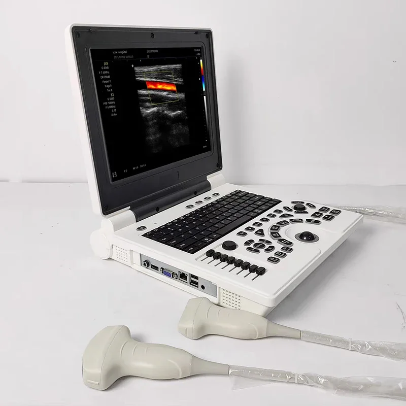 Ultrasound Scanner Veterinary Machine Laptop 12 Inch Portable Black White Doppler Farm Animals Pregnancy Convex Probes, with USB 3