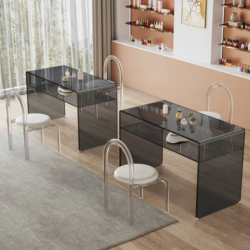 

Professional Nail Manicure Table Chair Salon Furniture Nails Tables Makeup Hairdressing Beauty Corner Mesa De Canto Coffee Desk