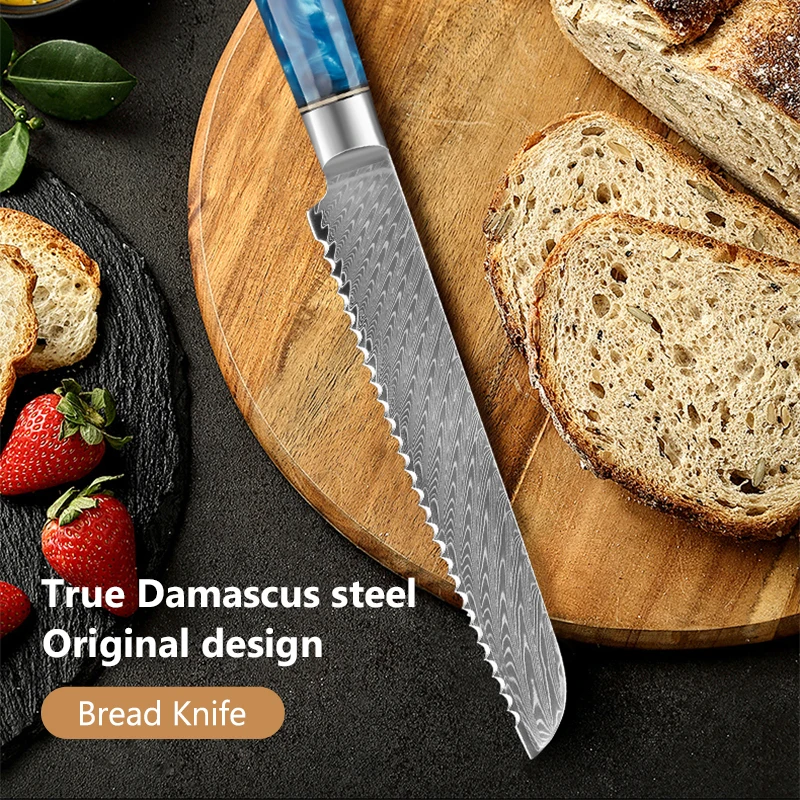 Damascus Bread Knife 1
