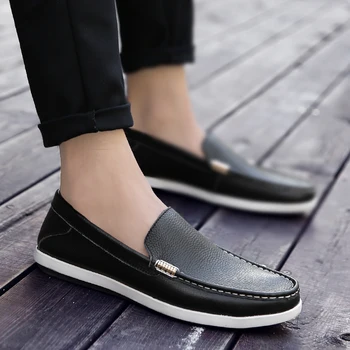 Summer Casual Leather Men Soft Bottom Shoes High Quality Formal Loafers 2026 New Italian Breathable Slip on Flat Designer Shoes 1