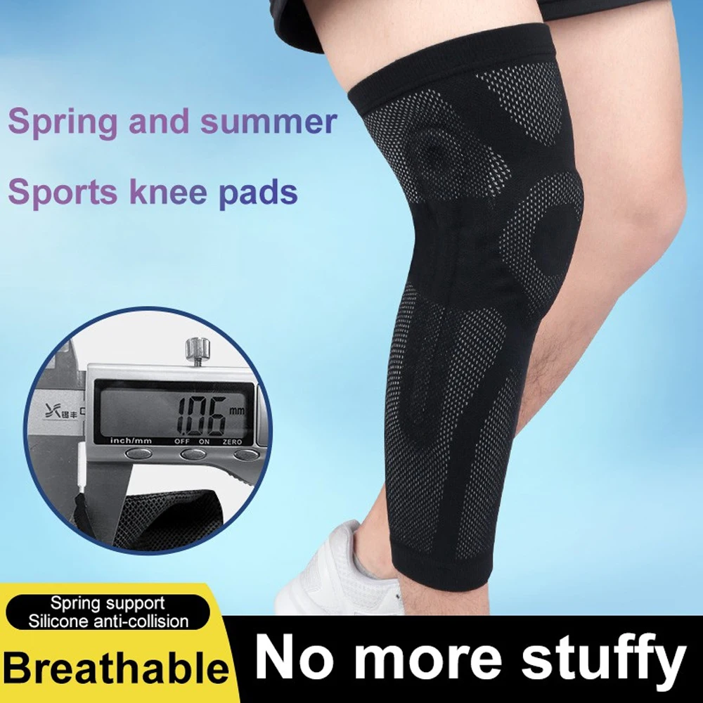 BYEPAIN Sports Full Length Knee Support Leg Compression Non-slip Patella Protector Basketball Spring Leg Warmer For Men Women