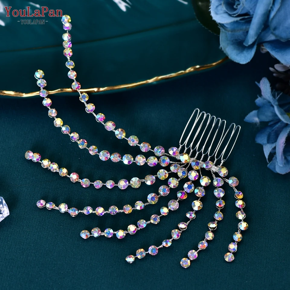 YouLaPan AB Rhinestone Comb For Woman Wedding Hair Accessories Bridesmaid Headdress Bride Headwear Girls Hairpin HP563_voghion.com