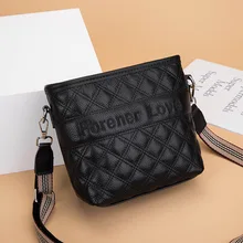 

Fashion Trend Luxury Designer Handbags For Women Genuine Leather Bucket Casual Vintage Plaid Shoulder Bags Black Messenger Bag