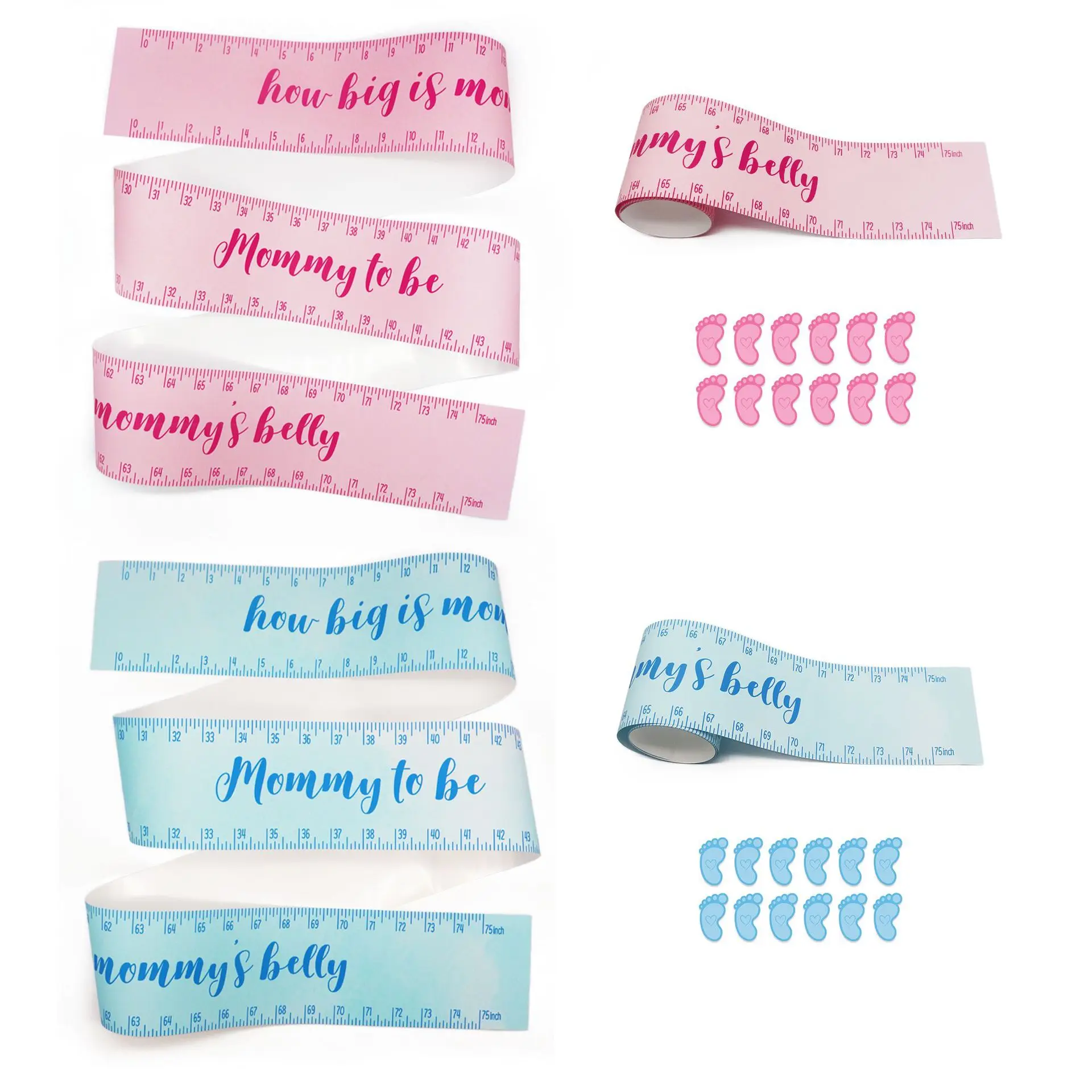 European and American Gender Reveals Baby Unveiling Team Game Card Baby Shower Birthday Party How Big Is Mommy's Belly Game Set