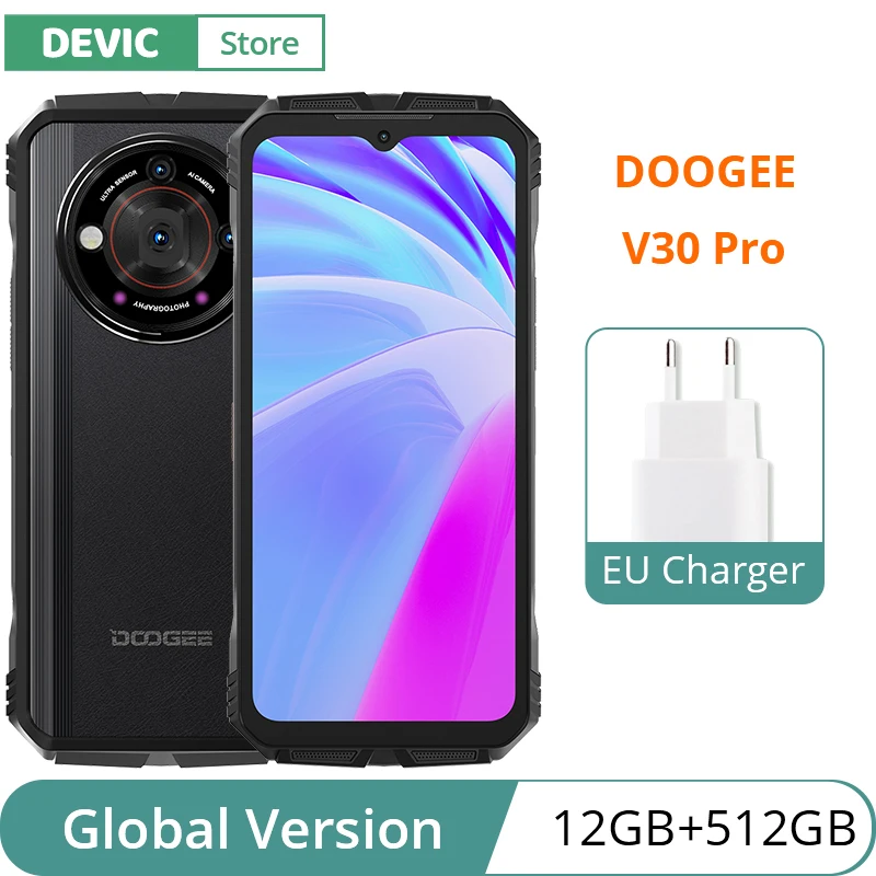

Global Version DOOGEE V30 Pro Smartphone Dimensity 7050 Octa Core 200MP Triple Camera 10800mAh Massive battery 120Hz Display