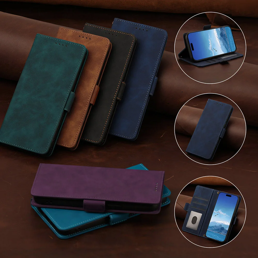 Luxury Retro Leather Slim Wallet Phone Case with Card Slot