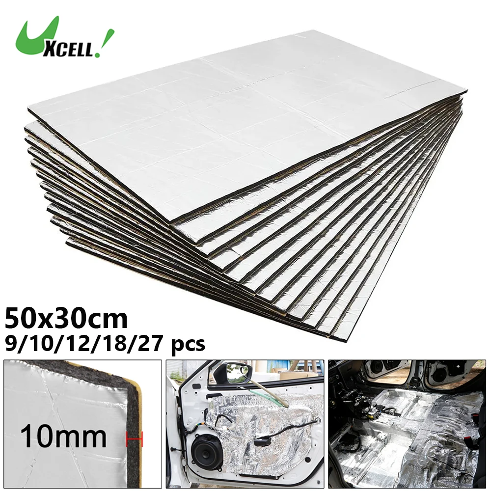 Sound Proof Mat Sound Insulation Mat Sound Deadener Mat Heat Insulation Mat Uxcell 9/12pcs 50*30cm Sound Deadener Heat Insulation Mat Car Hood Tail Cover Armaflex