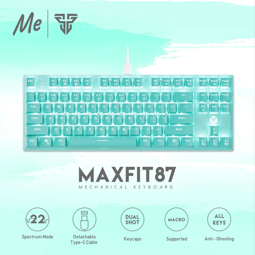 FANTECH MAXFIT87 87 Key Mechanical Keyboard Detachable Type-c Cable Wired LED Backlit Macro Gaming Keyboard Keycap gaming computer keyboard