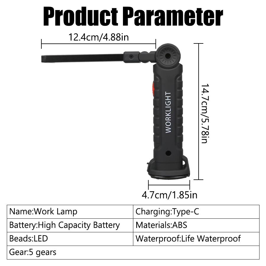 395 nm UV-Taschenlampe, 5 Modi, Schwarzlicht-Taschenlampe, wiederaufladbare USB-Arbeitsleuchte mit rot-weißem Notfall-Taschenlampe für den Außenbereich – Detail 11