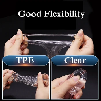 Penis Extend Sleeve Condoms Extend 4-10cm Sex Toys For Men Delay Ejaculation Penis Enlargement Male Real Dildo Dick Sex Products 3