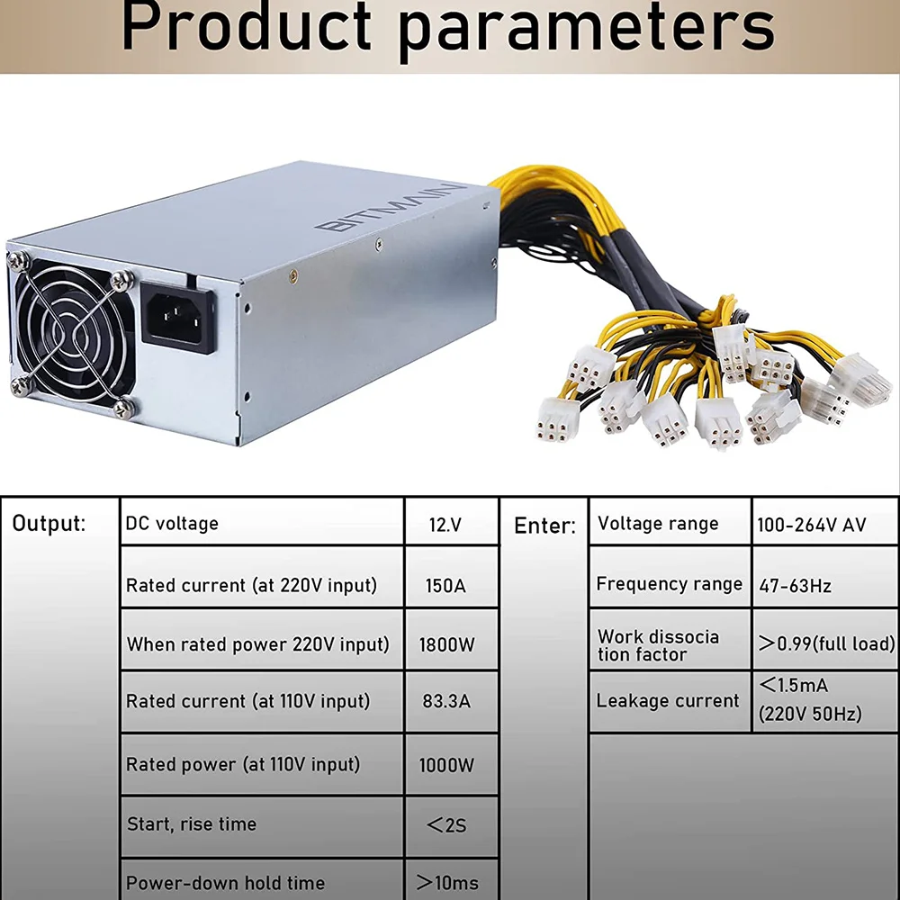 Apw3++ 1600w Bitmain Power Supply Apw3++ Antminer Z15 Bitmain APW3 1200- 1600W 220-240V