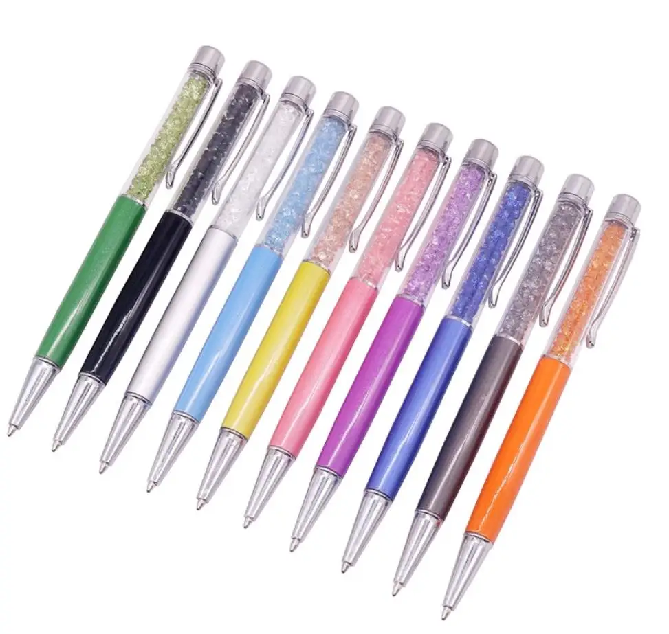 1Pc Crystal Pen Metal Ballpoint pen Gift Pen Capacitor Student Stationery Office Writing Promotion
