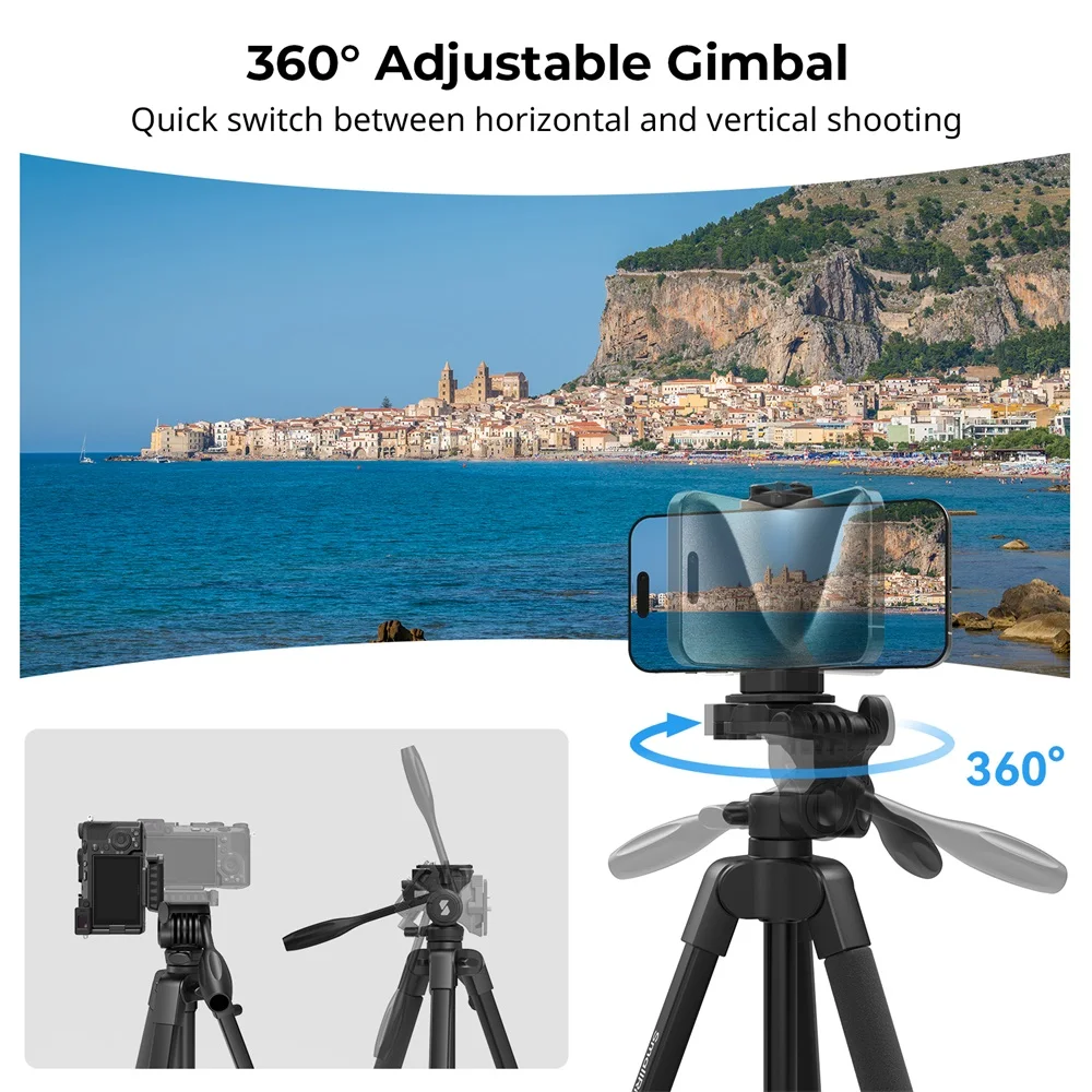 Versatile Lightweight Tripod Adjustable Portable Foldable Tripod for Camera W Sm