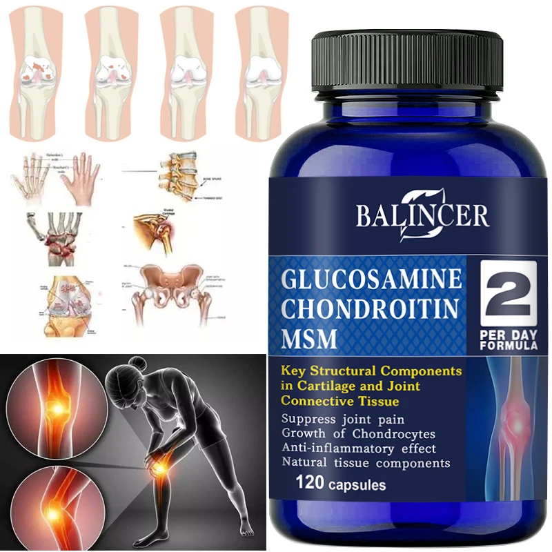 Glucosamine Chondroitin Relieves Joint Inflammation Supports Cartilage Repair Dietary Supplement Bone Health Complex glucosamine chondroitin supplement