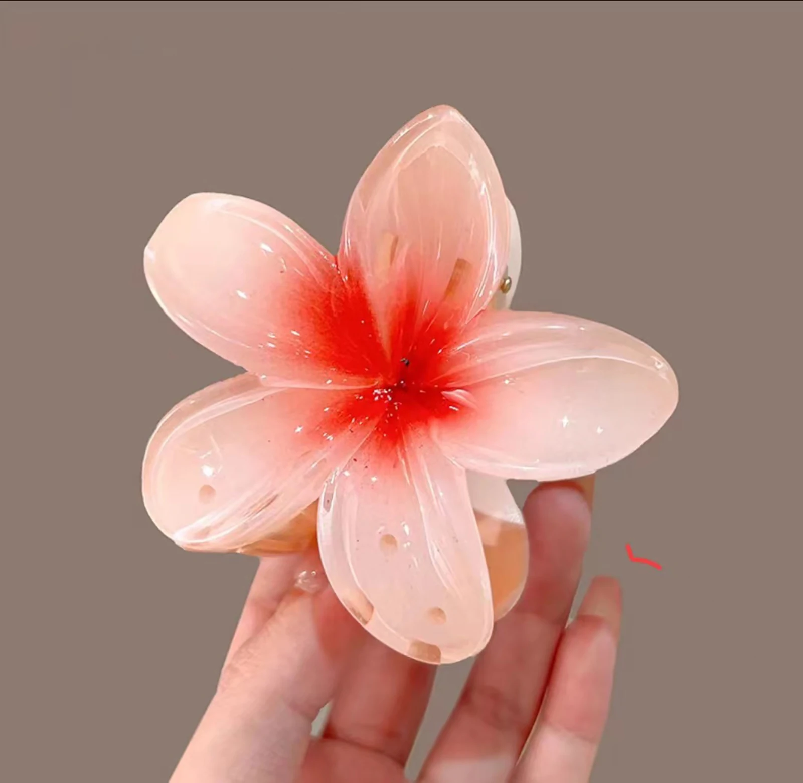 Hair Clip Fashion Hairpin Gradient Flower Barrettes Girls Ponytail Shark Claws Candy Color Frangipani Hair Jewelry