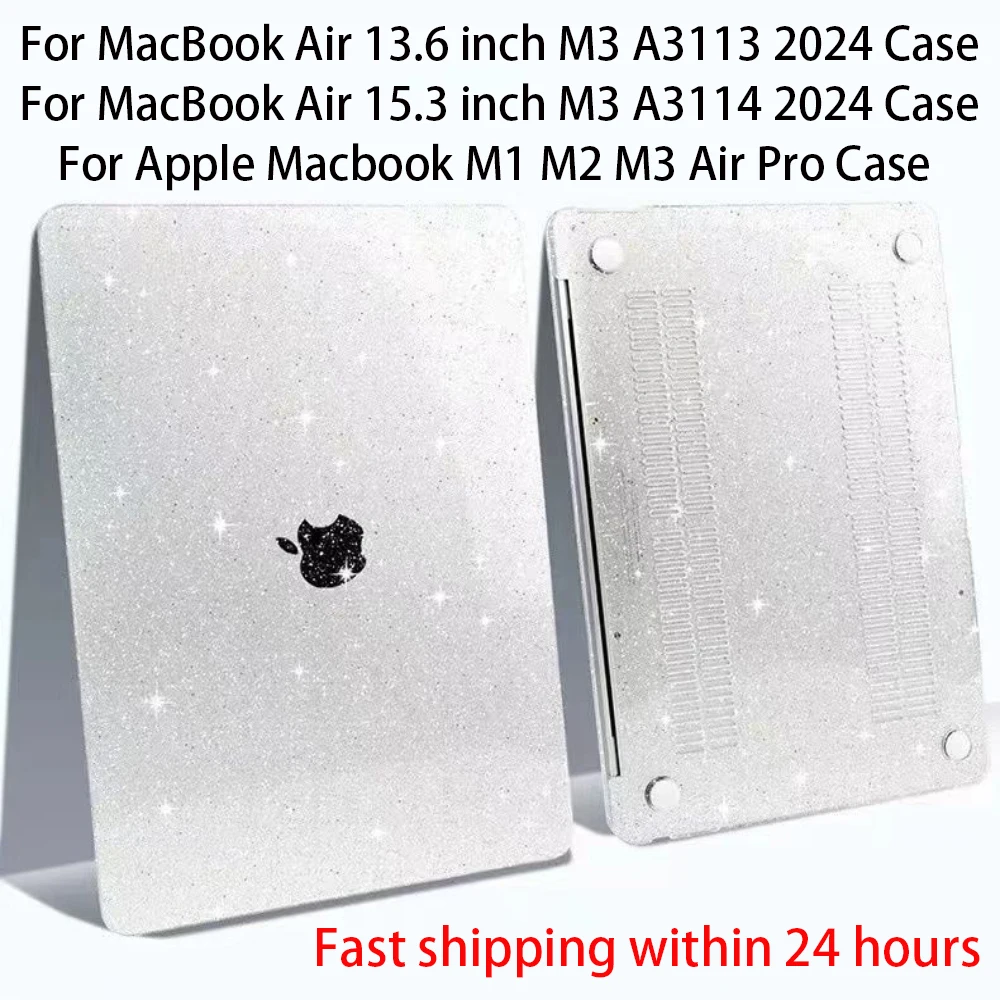 Glitter Nuova Custodia Per Laptop Custodia Per Laptop Per Macbook Air 13.6 Pollici M3 A3113 2024 Custodia Air 15 A3114 Funda Macbook Pro 13 Case Pro 1