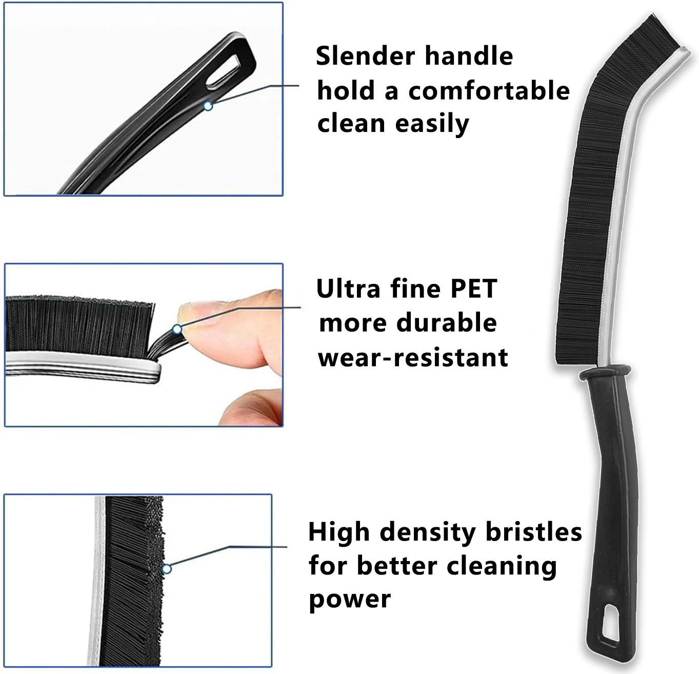  Hard-bristled Crevice Cleaning Brush, Wooden Gap Cleaning Brush,  Hand-held Groove Gap Brush Cleaning Tools, Multifunctional Window Groove Cleaning  Brushes for Small Spaces Household Use (Black*2) : Home & Kitchen