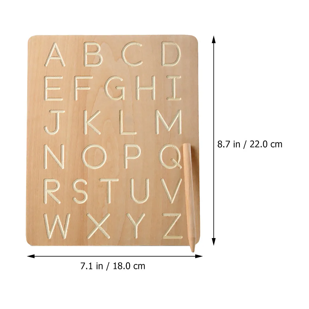 1 세트 조기 학습 알파벳 추적 보드 어린이를위한 나무 쓰기 연습 도구 문자 인식 교육 발달