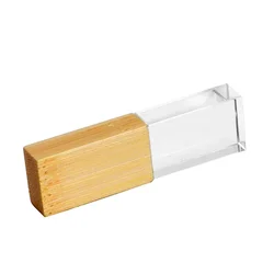 JASTER Crystal Wooden USB Flash Drive - Elegant Wedding Gift Memory Stick - 64GB (Bamboo no box)