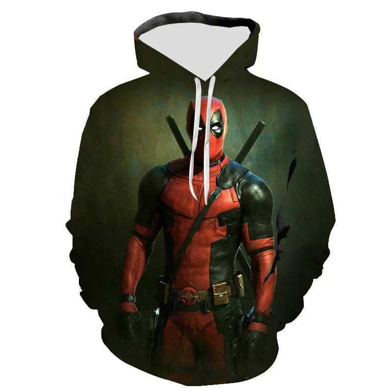 thumbnail image 1 of Nueva sudadera con capucha para hombre de otoño e invierno con estampado 3D de Marvel Deadpool, sudadera con capucha informal de moda urbana de hip-hop para hombre, 1 of 5