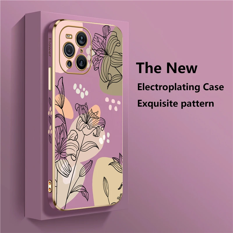 Luxury Flower Pattern Design Plating Soft Phone Case