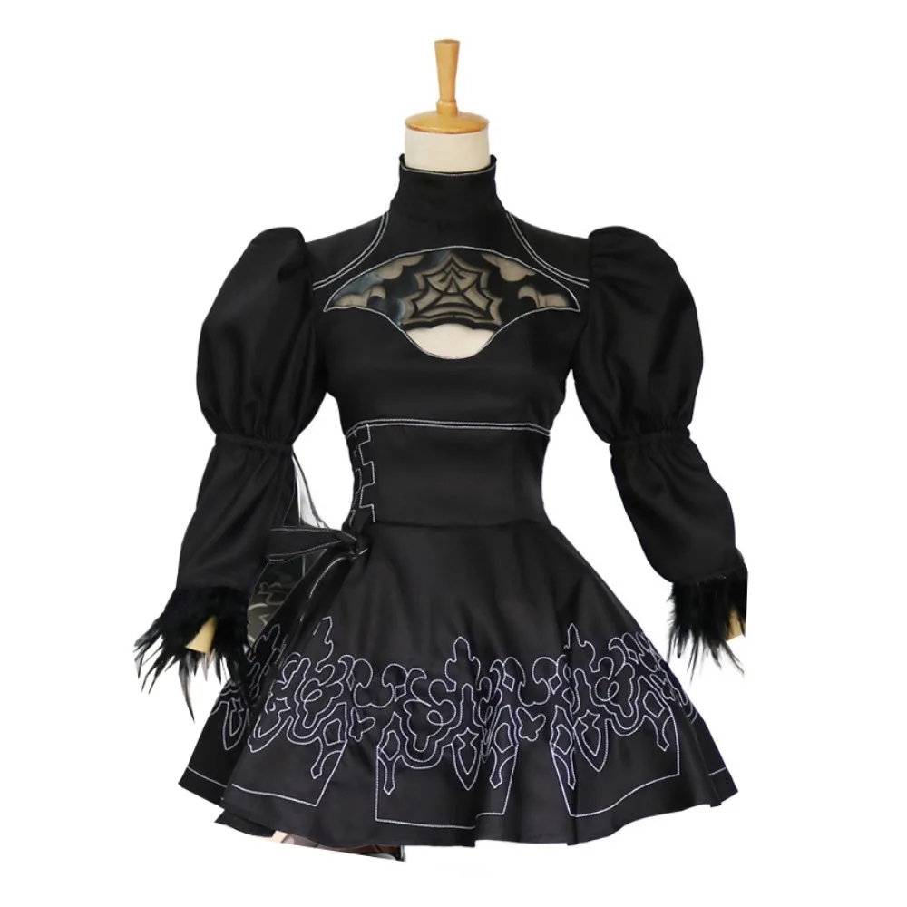 

2B Cosplay NieR Automata YoRHa No.2 Type B Game Outfit Anime Halloween Women Costume Sexy Black Dress