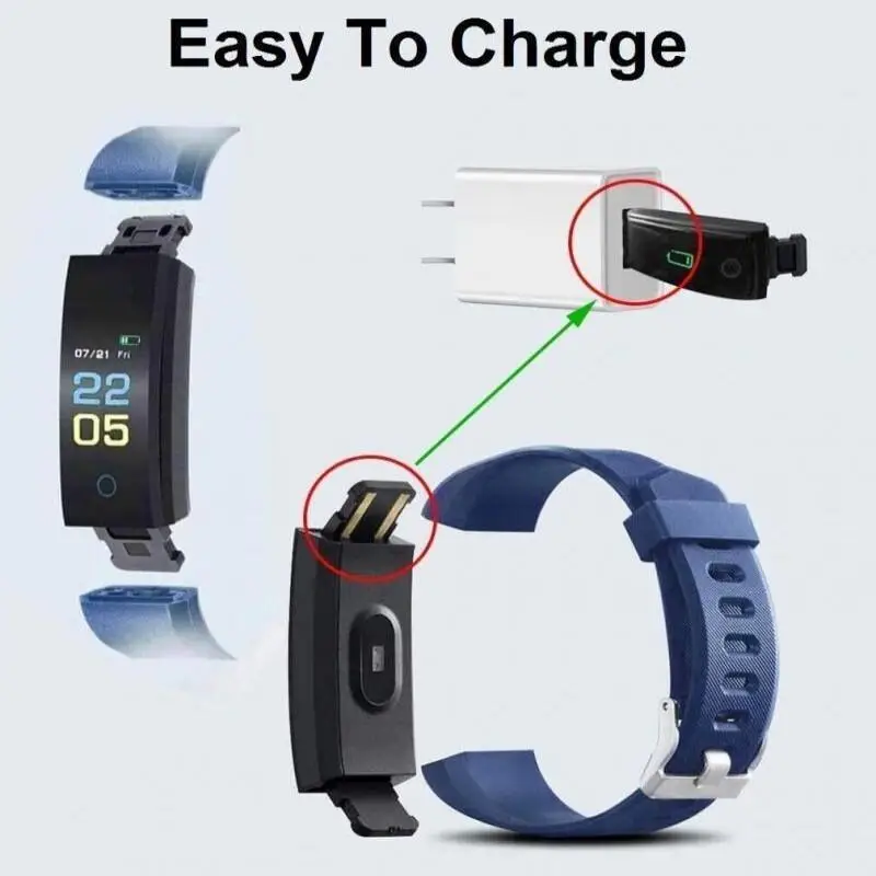 Waterproof Smart Band Heart Rate Blood Pressure Monitor Fitness Tracker