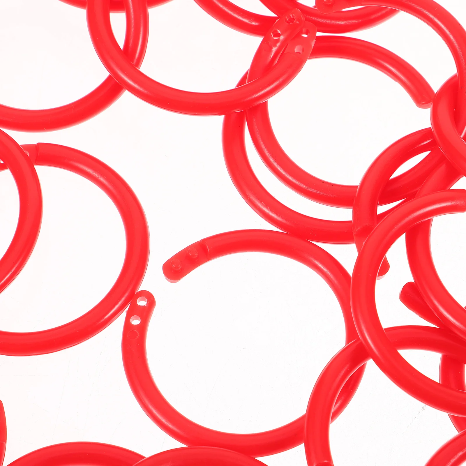 100Pcs Plastic Book Ring Binder Clips Leaf Rings For Flash Cards Photo Albums Scrapbooks Office Binding Supplies Red Color