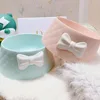 Pet Dog Food Bowls Lovely Bowknot Puppy Feeder Dish Bowl Diamond Pattern Bow Cat Bowl for Water Sweet Princess Pet Feeding Bowls