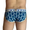 New Cute Bear Print Elasticity Briefs, Plus Size Men's Underpants, Gay Bear Proud Underwear, Sexy Cuecas White/Blue L XL XXL 3XL 6