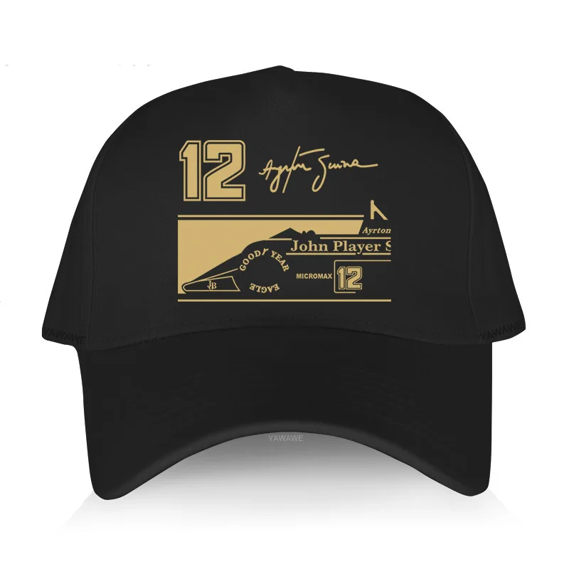 Black Casual Boys Printed Fish Caps Top Ayrton Senna Jps Tribute 12 Signature Bulk Fashion Print Cappelli Snapback Unisex