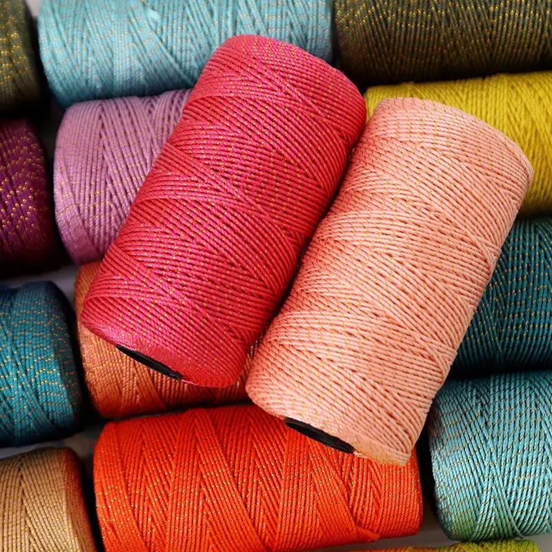 100gGoldWireStrandedBrightIceCottonSilkThreadYarnSummerHot