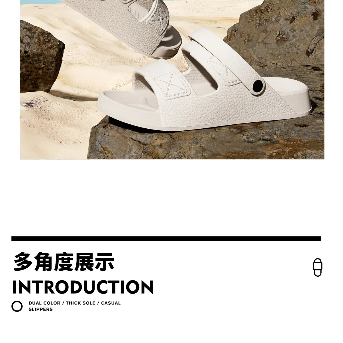 Shevalues Neue Sandalen für Herren, rutschfeste Outdoor-Strandschuhe, weiche Sohle, bequeme Rutschen, EVA, leichte Herren-Badezimmer-Hausschuhe – Detail 19