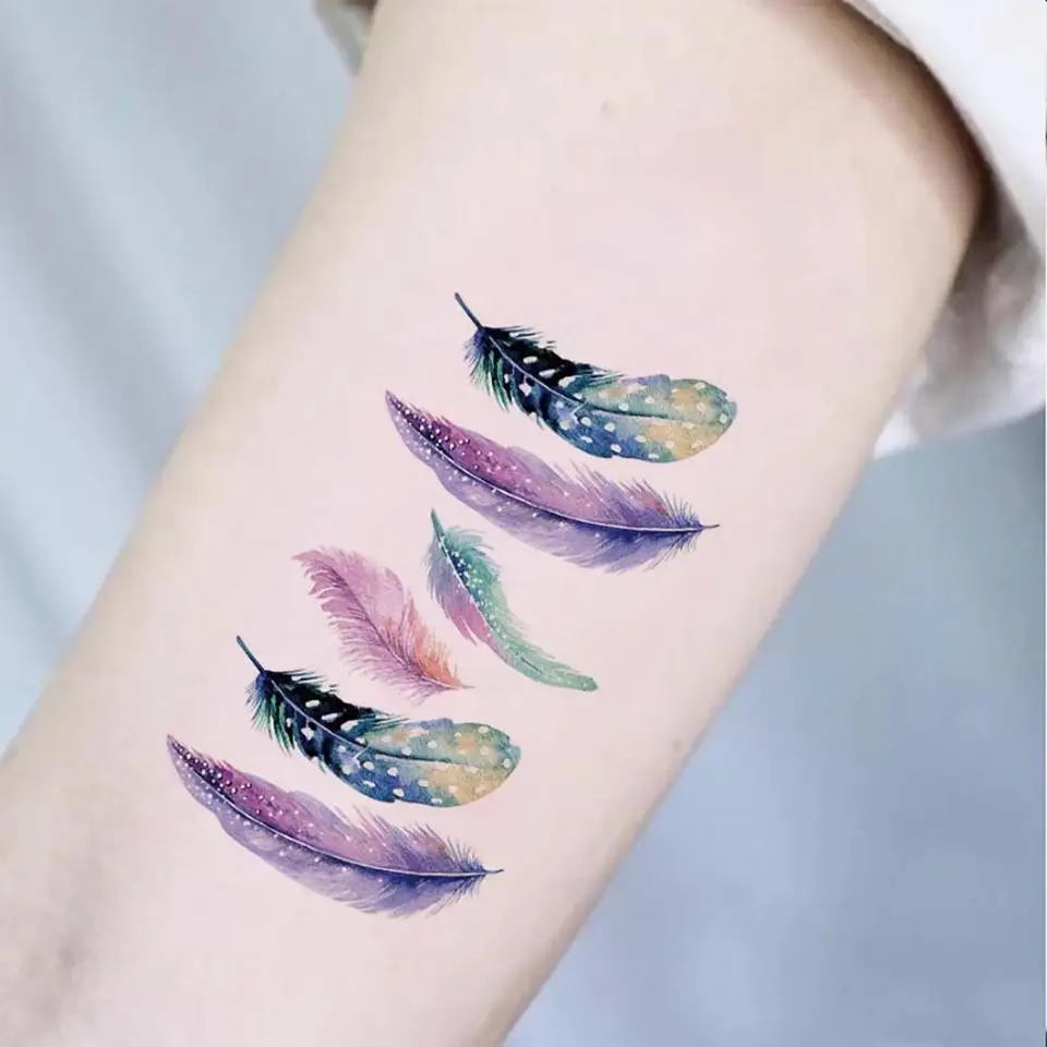 Tattoo Stickers Vrouwelijke Veren Planeet Bloem Waterdichte Duurzame Nep  Tatto Stickers Nek Arm Tijdelijke Tattoo Body Art Voor Meisjes - AliExpress, image size:960x960