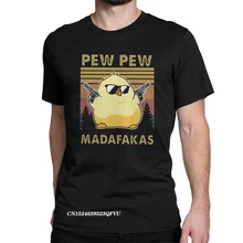 Pew Pew Pew Madafakas t shirts hommes pur coton t shirt drôle Manga canard mème t shirt Harajuku vêtements imprimés graphiques 