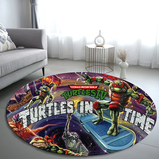 Teenage Mutant Ninja Turtles Flannel Round Floor Mat Nonslip Carpet