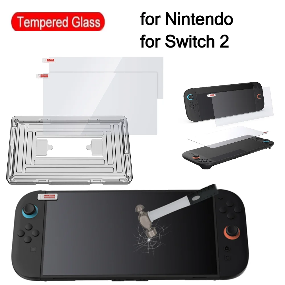 2PCS for Nintendo Screen Protector Film Anti-Scratch Tempered Glass Protective Film Compatible with Switch 2 Game Accessories