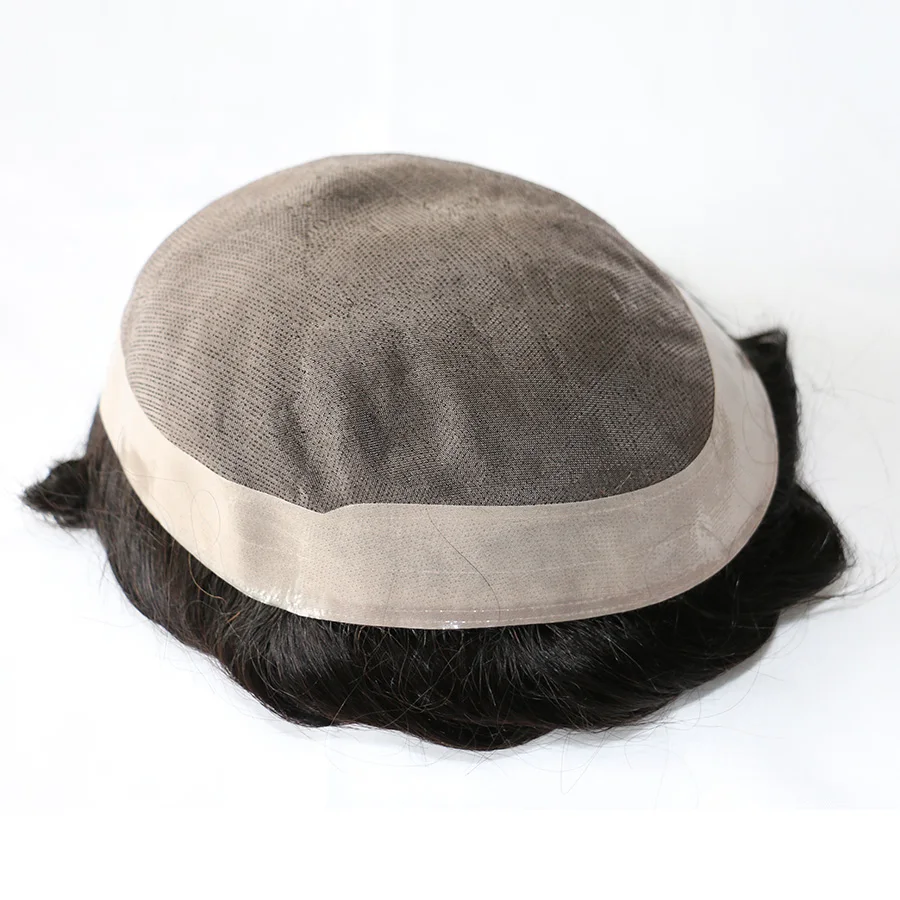 Male Hair Prosthesis Mono Natural Men Wig Hair pieces 100% Human Men Toupee Natural Replacement System Human Toupee