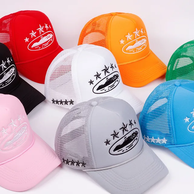 Nuevos sombreros de béisbol con estampado Unisex, nuevas gorras de camionero de moda urbana versátiles de malla con sombrilla Personal transpirable de Hip Hop Unisex 5