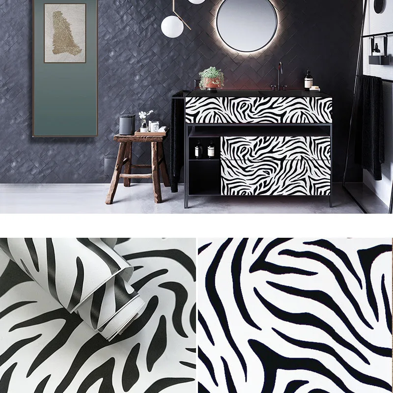 White Black Plaid Decorative Vinyl Self-adhesive Wallpaper Furniture Decor Counter-top Waterproof PVC Wallsticker Peel and Stick |