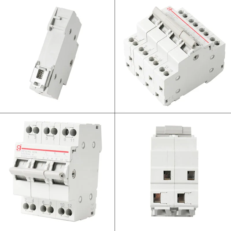 Circuit Breaker Transfer Switch 1P 2P 3P 4P 16A 32A 40A 63A 3 Position Dual Power Din Rail Isolating Manual Transfer Switch MTS AC Interlock