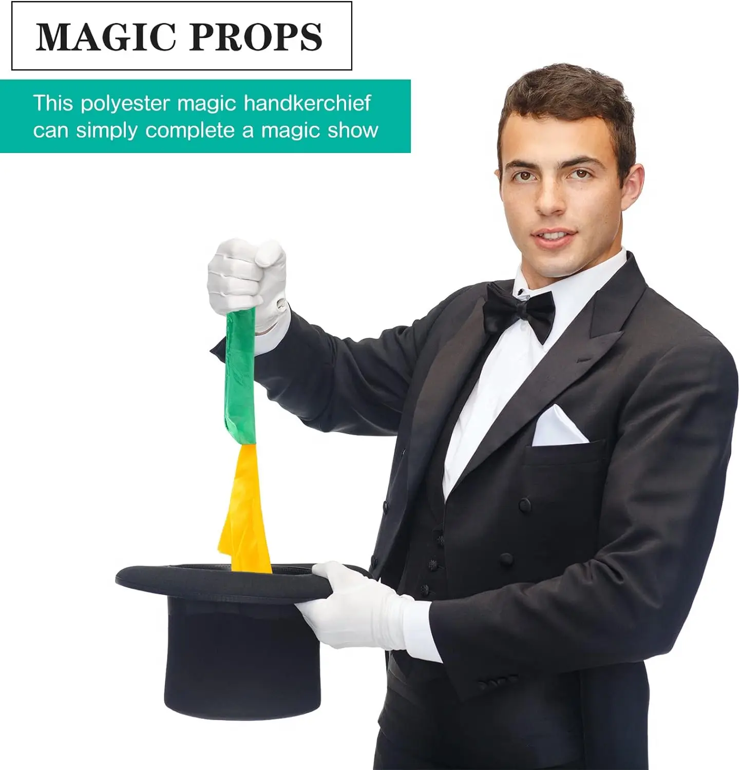 2pcs 매직 스카프 색상 변경 Hanky ??소품 스카프 손수건 Hanky ??Street Magic Trick Props 어린이를위한 선물 성인 파티 호의