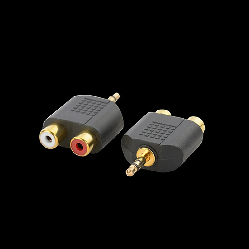 

Lingable 1/8 Inch Plug 3.5mm Male Stereo Jack Plug to 2 RCA Female Splitter Adapter Connector Audio Converter Gold-plated