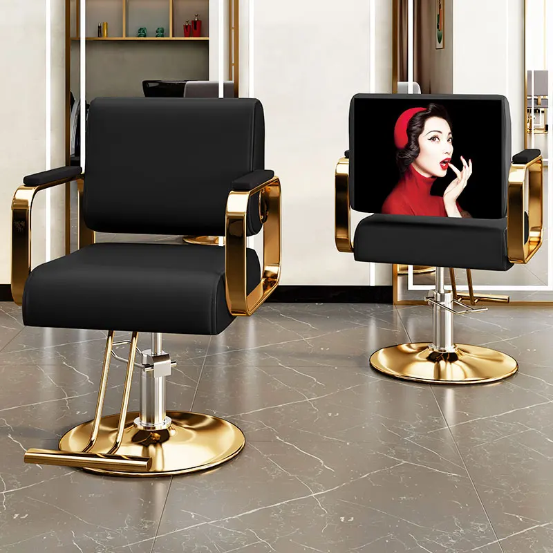 Professional Barber Chair Can Be Folded Gold Equipment Salon Chair Rotating Silla De Barbero Profesional Nail Salon Furniture simple manicure table nail plate manicure table can be raised and lowered 360 degree rotating nail table