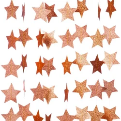 Elegant Gold & Silver Star Garland for Wedding & Party Decor, Wall Hanging & Baby Shower Favors (Glitter rose gold)