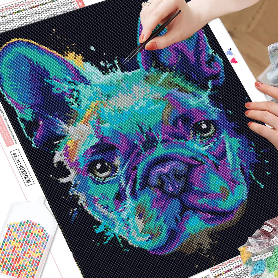 Kit Diamond Painting Animali 4 Pack - 30x40 Cm, 5D Diamanti, Completo Di Accessori Per Adulti E Bambini - Foto 8